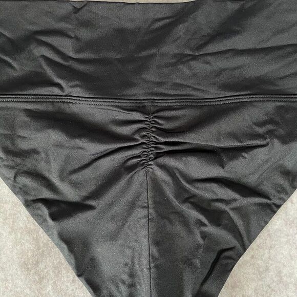 prAna Bikini Bottom Women Size XL Black High Rise High Leg Scrunch Butt Swimwear - Picture 6 of 14